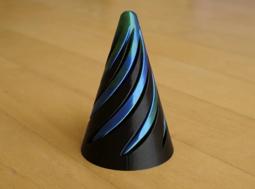 Spiral fidget cone — a twisty 3D-printed desk toy